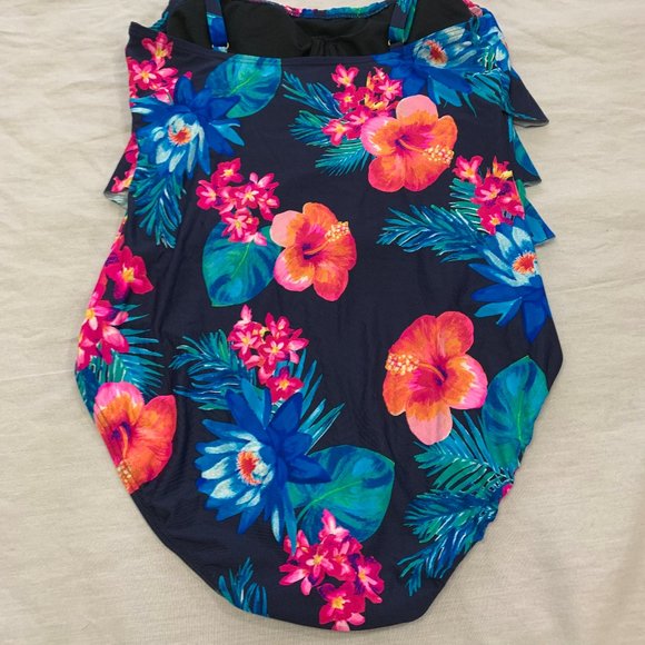 ❄️  COCO REEF WOMENS RUFFLE UNDERWIRE SWIMSUIT ONE PIECE SIZE 10/34C  ❄️ - Picture 4 of 5